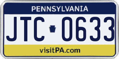 PA license plate JTC0633