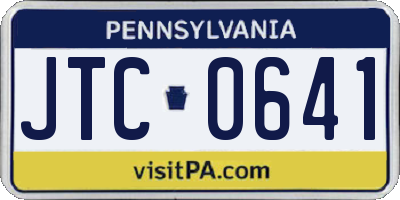 PA license plate JTC0641