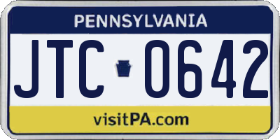 PA license plate JTC0642