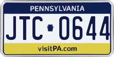 PA license plate JTC0644