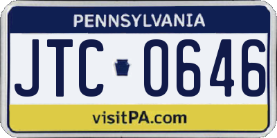 PA license plate JTC0646