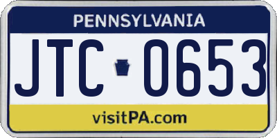 PA license plate JTC0653