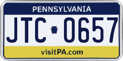 PA license plate JTC0657