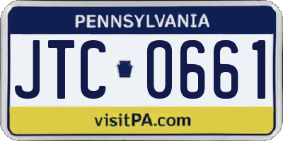 PA license plate JTC0661
