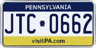 PA license plate JTC0662