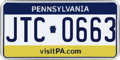 PA license plate JTC0663