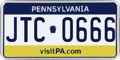 PA license plate JTC0666