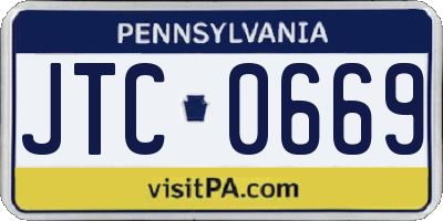PA license plate JTC0669