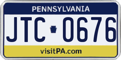 PA license plate JTC0676