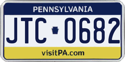 PA license plate JTC0682