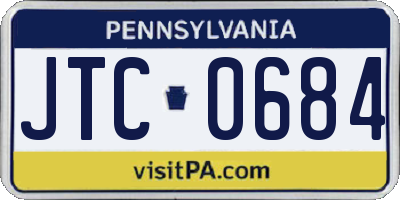 PA license plate JTC0684