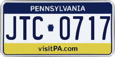 PA license plate JTC0717