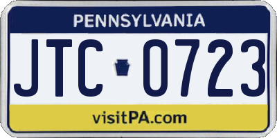 PA license plate JTC0723