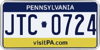 PA license plate JTC0724