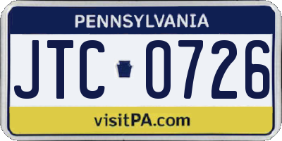 PA license plate JTC0726