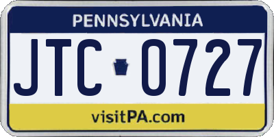 PA license plate JTC0727