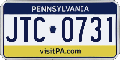 PA license plate JTC0731