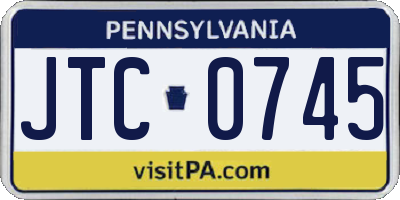 PA license plate JTC0745