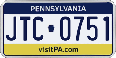 PA license plate JTC0751