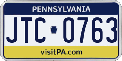 PA license plate JTC0763