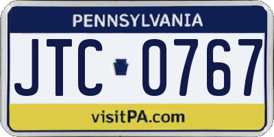 PA license plate JTC0767