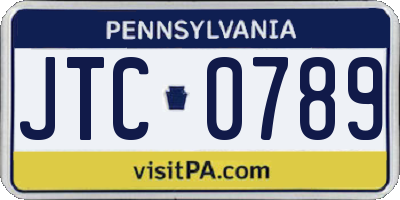 PA license plate JTC0789