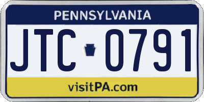 PA license plate JTC0791