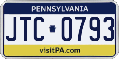 PA license plate JTC0793