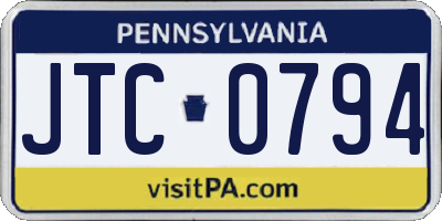 PA license plate JTC0794