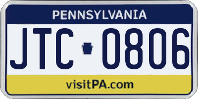 PA license plate JTC0806