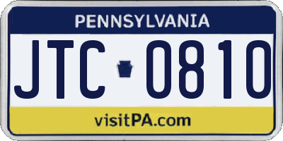 PA license plate JTC0810
