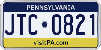 PA license plate JTC0821