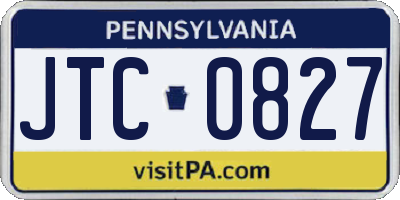 PA license plate JTC0827