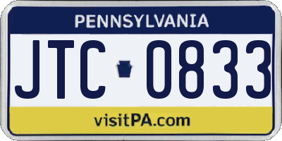 PA license plate JTC0833