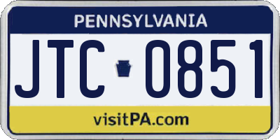 PA license plate JTC0851