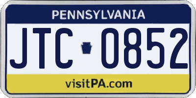 PA license plate JTC0852