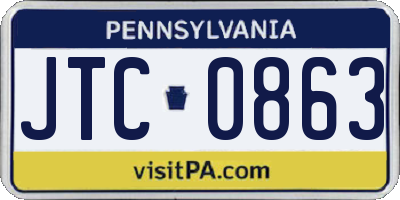 PA license plate JTC0863