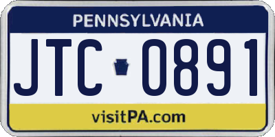 PA license plate JTC0891