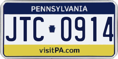 PA license plate JTC0914