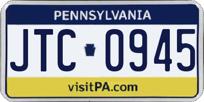 PA license plate JTC0945