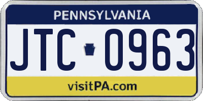 PA license plate JTC0963
