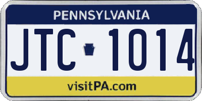 PA license plate JTC1014