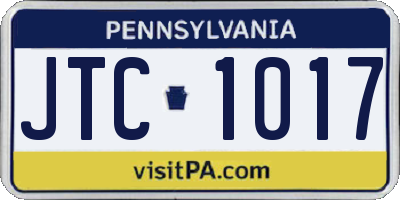 PA license plate JTC1017