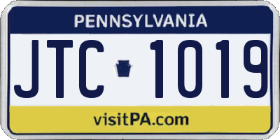 PA license plate JTC1019