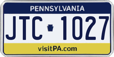 PA license plate JTC1027