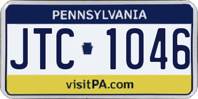 PA license plate JTC1046