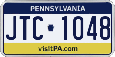 PA license plate JTC1048