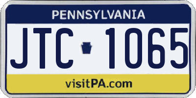PA license plate JTC1065