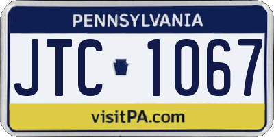 PA license plate JTC1067