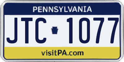 PA license plate JTC1077